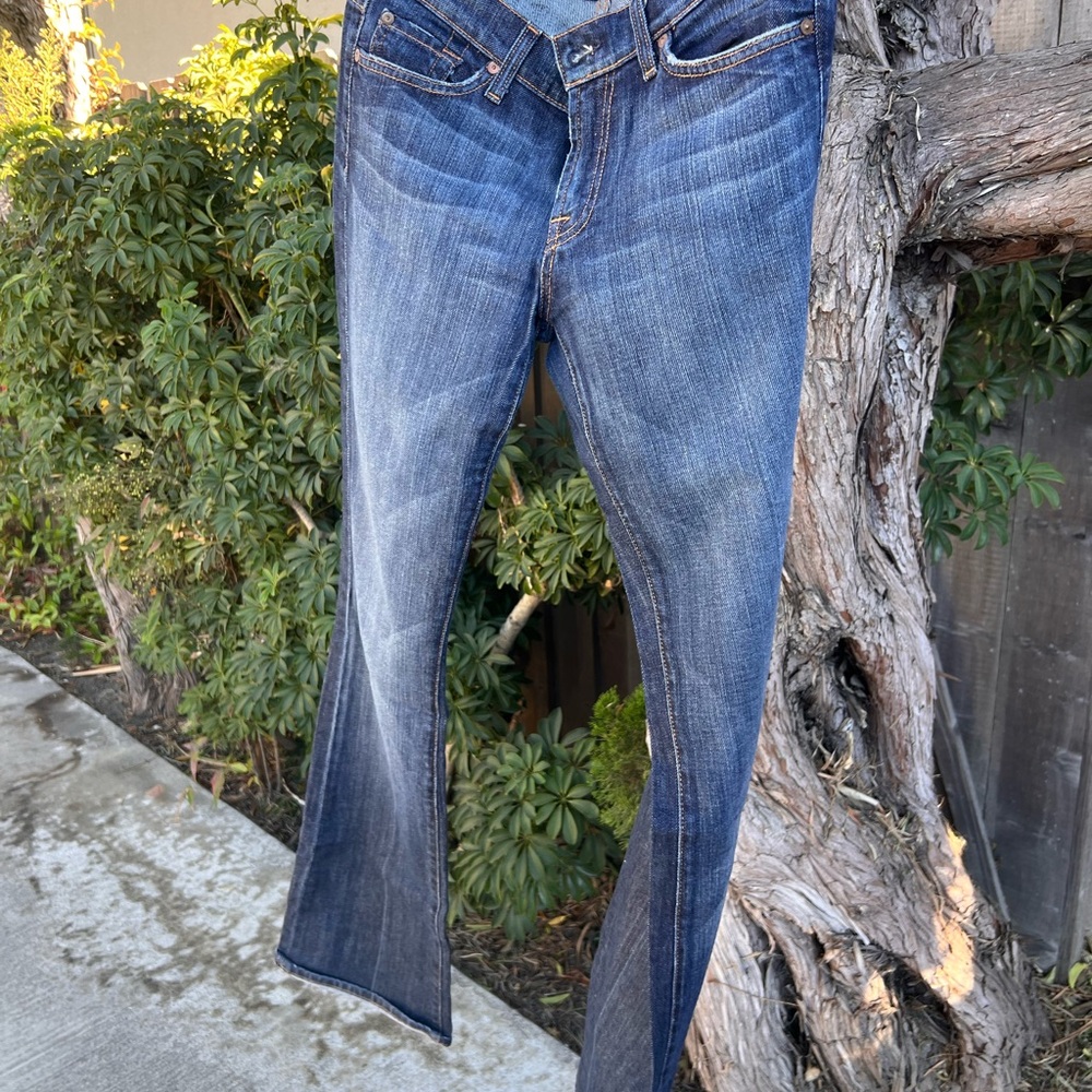7 For All Mankind Blue Boot Cut Jeans